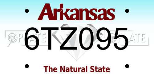 6TZ095 Arkansas License Plate