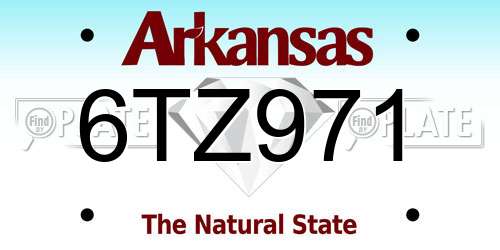 6TZ971 Arkansas License Plate