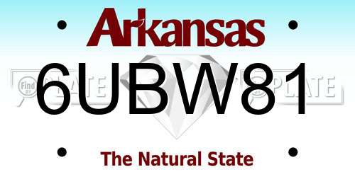 6UBW81 Arkansas License Plate
