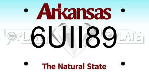 6UII89 Arkansas License Plate