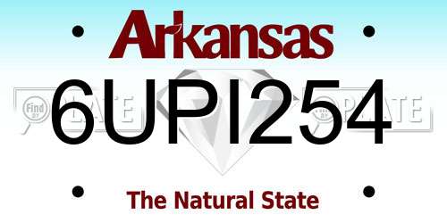 6UPI254 Arkansas License Plate