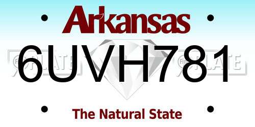 6UVH781 Arkansas License Plate