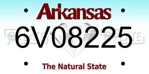 6V08225 Arkansas License Plate