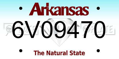 6V09470 Arkansas License Plate