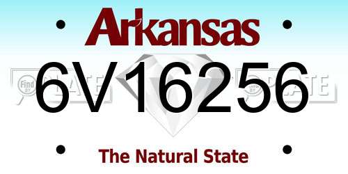 6V16256 Arkansas License Plate