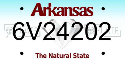 6V24202 Arkansas License Plate