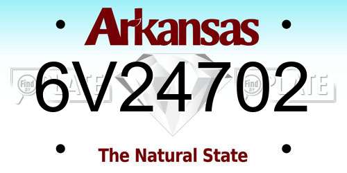 6V24702 Arkansas License Plate