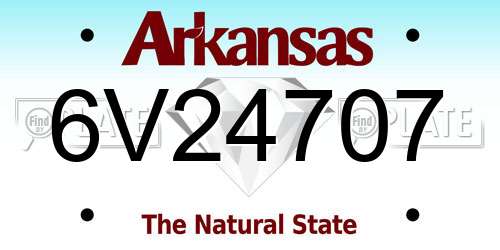 6V24707 Arkansas License Plate