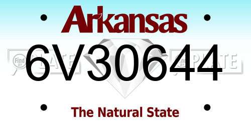 6V30644 Arkansas License Plate