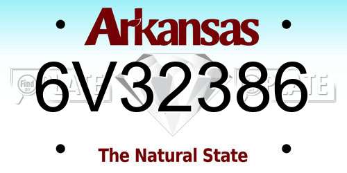 6V32386 Arkansas License Plate