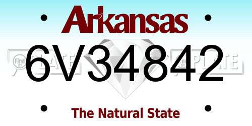 6V34842 Arkansas License Plate