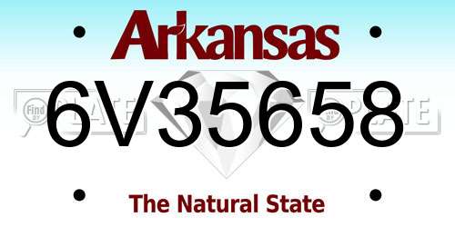 6V35658 Arkansas License Plate