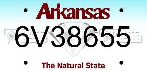 6V38655 Arkansas License Plate