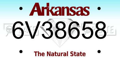 6V38658 Arkansas License Plate