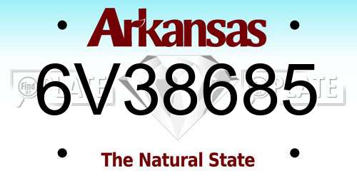 6V38685 Arkansas License Plate