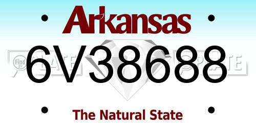 6V38688 Arkansas License Plate
