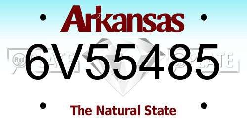 6V55485 Arkansas License Plate