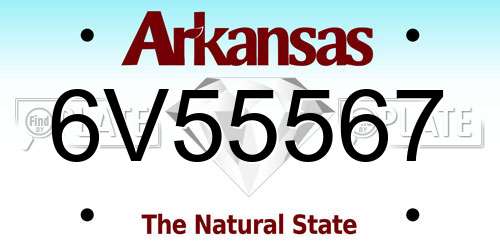 6V55567 Arkansas License Plate