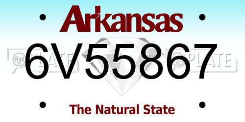 6V55867 Arkansas License Plate