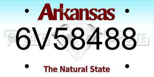 6V58488 Arkansas License Plate