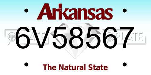 6V58567 Arkansas License Plate