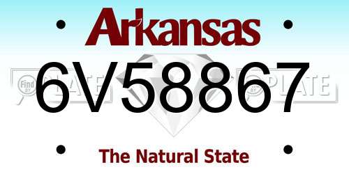 6V58867 Arkansas License Plate