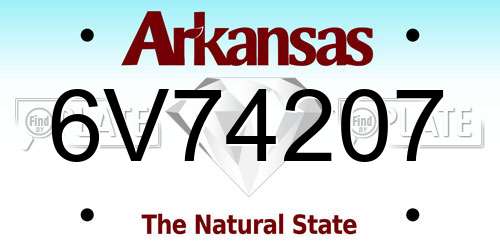 6V74207 Arkansas License Plate