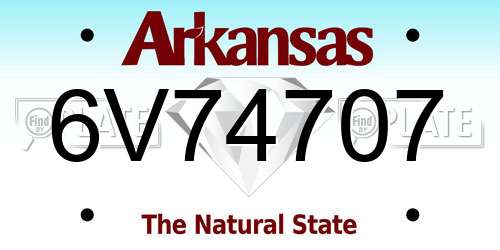 6V74707 Arkansas License Plate