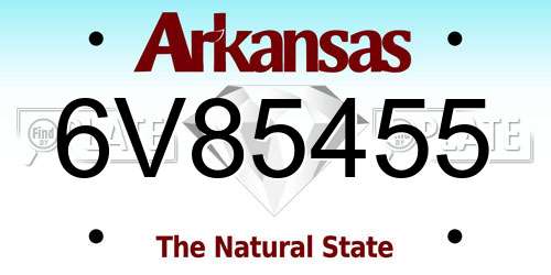 6V85455 Arkansas License Plate
