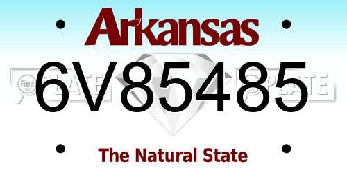 6V85485 Arkansas License Plate