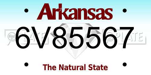 6V85567 Arkansas License Plate