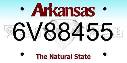 6V88455 Arkansas License Plate