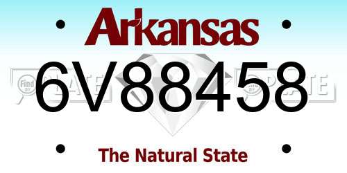 6V88458 Arkansas License Plate