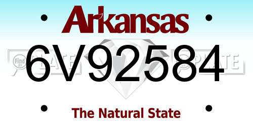 6V92584 Arkansas License Plate