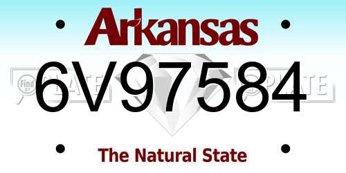 6V97584 Arkansas License Plate