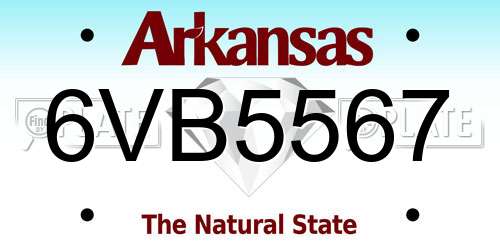 6VB5567 Arkansas License Plate