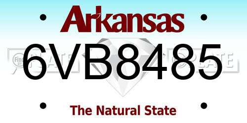 6VB8485 Arkansas License Plate