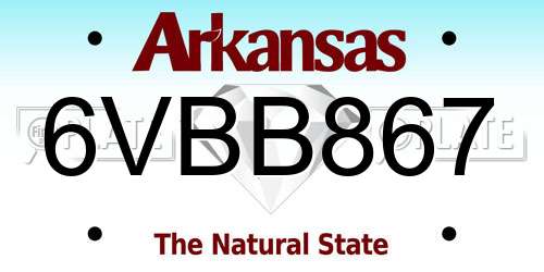 6VBB867 Arkansas License Plate