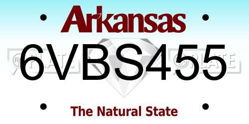 6VBS455 Arkansas License Plate