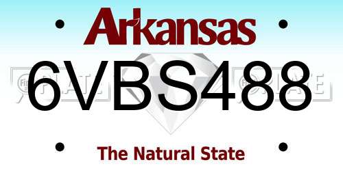 6VBS488 Arkansas License Plate