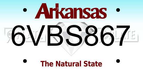 6VBS867 Arkansas License Plate