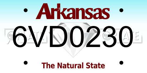 6VD0230 Arkansas License Plate