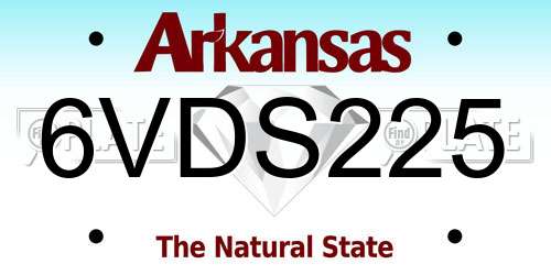 6VDS225 Arkansas License Plate
