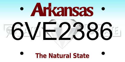 6VE2386 Arkansas License Plate