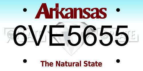 6VE5655 Arkansas License Plate