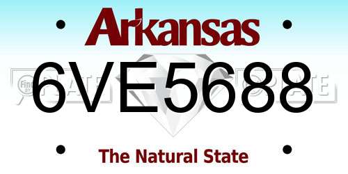 6VE5688 Arkansas License Plate