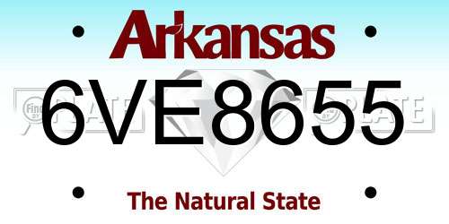 6VE8655 Arkansas License Plate