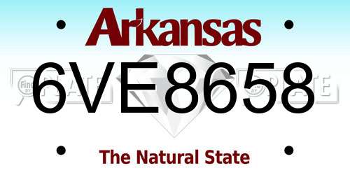 6VE8658 Arkansas License Plate