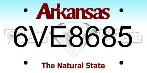 6VE8685 Arkansas License Plate