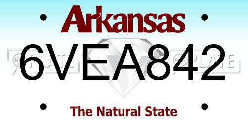 6VEA842 Arkansas License Plate